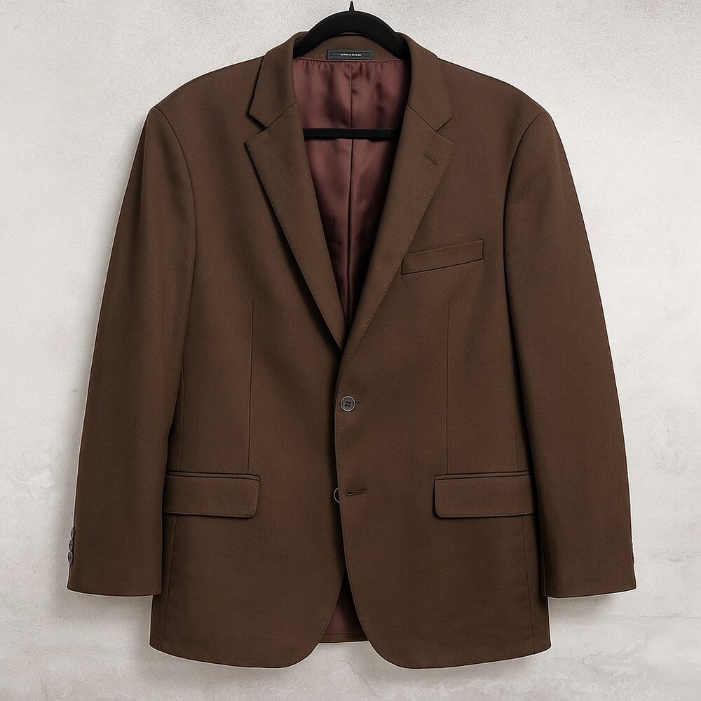 Hugo Boss Blazer Mens 42R Brown 100% Cashmere Two Button Notch Lapel Classic